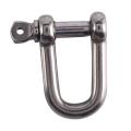 M6x38mm Straight D-shackle, Short, Stainless Steel Aisi 316