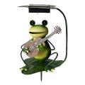 Solar Lights Frog Metal Cute Frog Garden Frog Lights,guitar Style