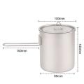 750ml Titanium Cup with Long Handle Cookware Mug for Camping Picnic