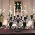 Black Metal Candelabra with 5 Arms for Home Decor Christmas Church