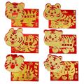 6 Pcs Chinese Red Envelopes, Packets for Spring Birthday Supplies, A