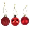 24pcs 6cm Christmas Balls, Electroplating New Year Bright (red)