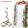 2pcs Artificial Rose Flower Floral Vine Hanging Garland Wedding Decor