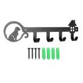 With 4 Key Hooks Uniquely Designed Key Rack with Cute Dog and House