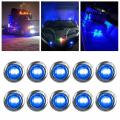 50pcs 3/4 Inch 3 Led Side Marker Lights for Trucks Boat Pckup Blue