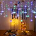 Christmas Led Curtain Window Snowflake String Fairy Lights -us Plug