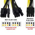 Pci-e 8 Pin Male to 8 Pin Male Power Cable for Evga Modular 60cm+20cm