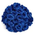 Artificial Flowers Silk Rose Flower Heads,50pcs for Hat(dark Blue)