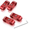4pc 6an Hose Separator Clamp Adapter for 3/8 Fuel Line,oil Line,red