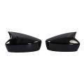 Car Glossy Black Ox Horn Rearview Side Glass Mirror Cover Trim
