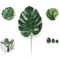 48 Pcs 2 Kinds Tropical Plant Artificial Palm Leaves Turtle Leaf