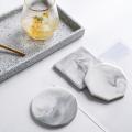 Marble Cork Coaster Ins Nordic Ceramic Anti-scalding Saucer Gray