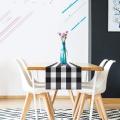Checkered Tablecloth Cotton Black and White Plaid Fashion Design