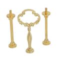 3 Tier Floral Cupcake Plate Cake Stand Fitting Handle (golden)