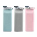 600ml Outdoor Silicone Collapsible Water Bottle Water Bottles,grey