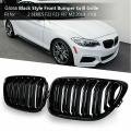 Grill Front Bumper Kidney Double Line Grille For-bmw M2 Gloss Black