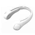 Hanging Neck Portable Personal Wearable Neckband Leafless Fan White