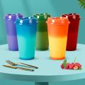 5 Pcs/set 16 Oz Plastic Reusable Color Changing Cold Water Cups