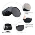 8 Pieces, Black Silicone Round Coasters, for Drinking Glasses, Cups