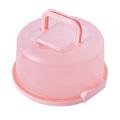 Hand-held Portable Buckle Cake Box Plastic Transparent (pink)