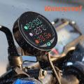 3 In 1 Motorcycle Temperature Meter Usb Rechargeable Time Voltmeter