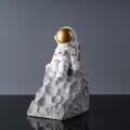 Resin Astronaut Bookend Tabletop Book Office Decoration(gold)