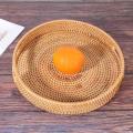 Rattan Handwoven Round High Wall Severing Tray Storage (set Of 4:s+l)