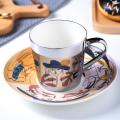 Mirror Reflection Household Cup and Saucer Set Coffeeware Gift D