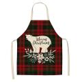 Linen Merry Christmas Apron for Home Kitchen Antifouling Apron E