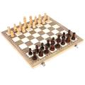 3 In 1 Wooden Chess and Checkers Set Magnetic Chess Board Set