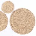 2pcs 30cm Natural Water Gourd Placemat Round Woven Rattan Table Mat