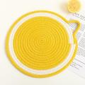 2pcs Round Placemats, Fruit-shaped Insulation Mats, Table(yellow)