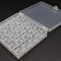 125 Pieces Clear Plastic Sewing Machine Bobbins with 5 Storage Case