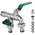 1/2 Inch Tap Brass Faucet with Double Connection and Hose Nozzle