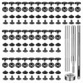 50 Sets Leather Snap Fasteners Kit Black Metal Snap Buttons Black