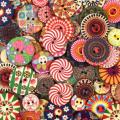 600pcs Mixed Round Buttons Crafting with 2 Holes for Arts Sewing Diy