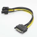 15pin Sata Male to 8pin(6+2) Pci-e Power Cable for Graphic Card(8pcs)