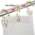 Shower Curtain Rings Hook Set Of 12,rust Proof Double Glide Roller