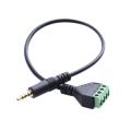 3.5mm Screw Terminal Adapter Speaker Cable 4-core Stereo Trrs