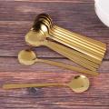 12pcs/set Shape Coffee Spoon Stainless Steel Dessert Spoon(gold)