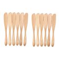 Wooden Butter Knife Cheese Spreader 6.5 Inch, 12 Pieces