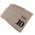 Jute Wine Bags, 1/4 Inches Hessian Numbered Wine Bottle Gift Bags