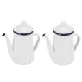 1.1l Enamel Coffee Pot for Gas Stove and Induction Cooker White