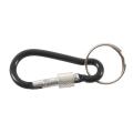 6 Cm Long Black Aluminum Alloy Screw Locking Split Ring Keyring Carabiner Hook