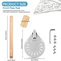 Aluminum Pizza Peel and Detachable Wooden Handle Pizza Paddle A