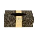 2x Car Home Rectangle Shaped Tissue Box Napkin Holder Black&gold
