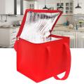 2pcs Insulated Bag Aluminum Foil Thermal Box Waterproof Red