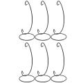 (6 Pack) Ornament Display Stand, Black Iron Hanging Stand Rack