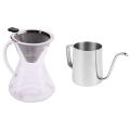 400ml Pour Over Coffee Maker Drip Thicken Glass Percolators