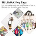 100 Pcs Tough Plastic Key Tags with Window and Split Ring, 5 Colors
